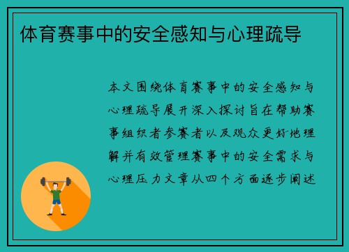 体育赛事中的安全感知与心理疏导